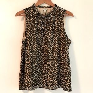 NWT J. Crew factory leopard print blouse size L